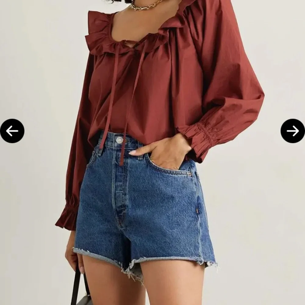 Doen Deep Red Ruffled Blouse - Picture 4 of 10
